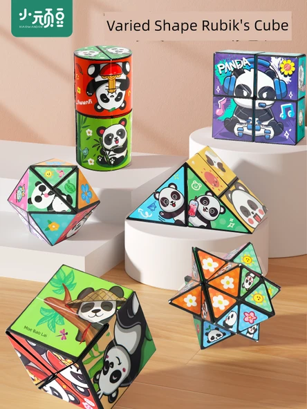 Panda Rubik Küpü 3'lü Set [Soyut + Uzay + Silindir] - 2