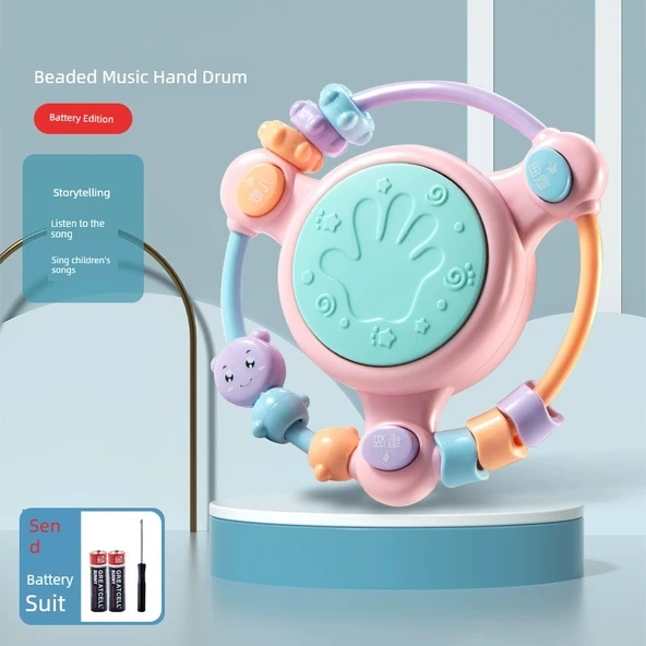 Bebek Müzik Aleti Oyuncakları - Boncuklu El Davulu Pilli