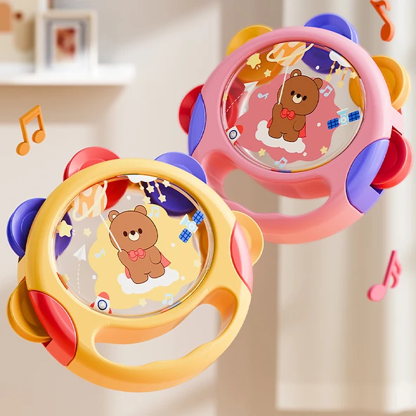 Çocuk Müzik Aleti Oyuncak - Ayıcık Zil - 15cm - Pembe - 2
