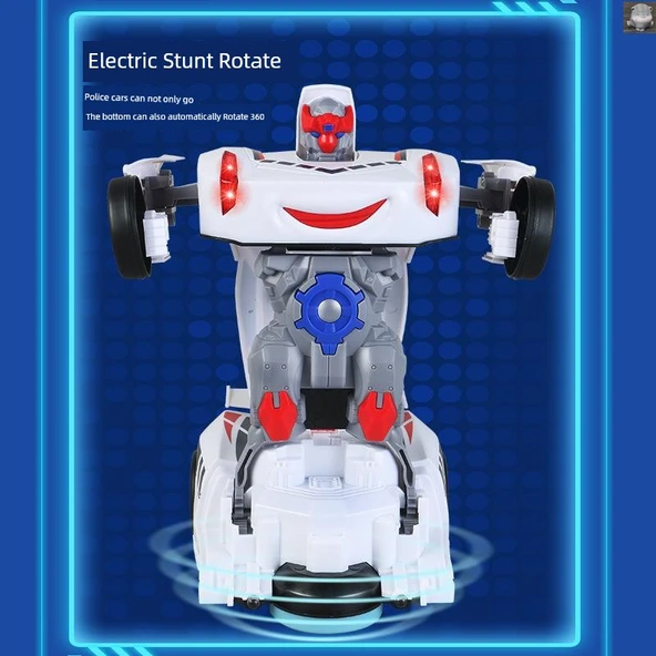 Otomatik Dönüşen Robot Oyuncak Araba - Üst Model Kırmızı Spor Araba - Şarjlı ve Bataryalı - 4