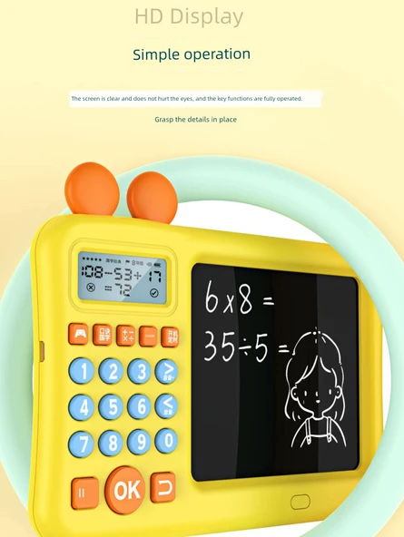 Çocuk Matematik Öğrenme Makinesi - Şarjlı, Yazı Tahtalı - Sarı Mickey Koubao [2000W Soru Bankası] - Model 2 - 2