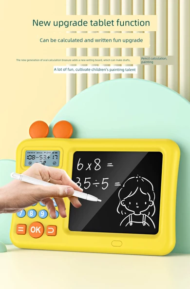 Çocuk Matematik Öğrenme Makinesi - Şarjlı, Yazı Tahtalı - Sarı Mickey Koubao [2000W Soru Bankası] - Model 2 - 9