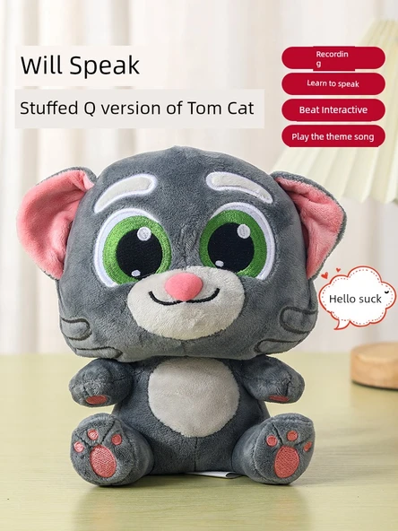Konuşan Tom Kedi Peluş Oyuncak - Şarjlı Büyük Boy 30cm - 2