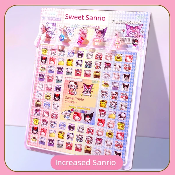 Geliştirilmiş 110 Delikli Sanrio Sürpriz Kutusu - 6 Büyük Kolye Bebek