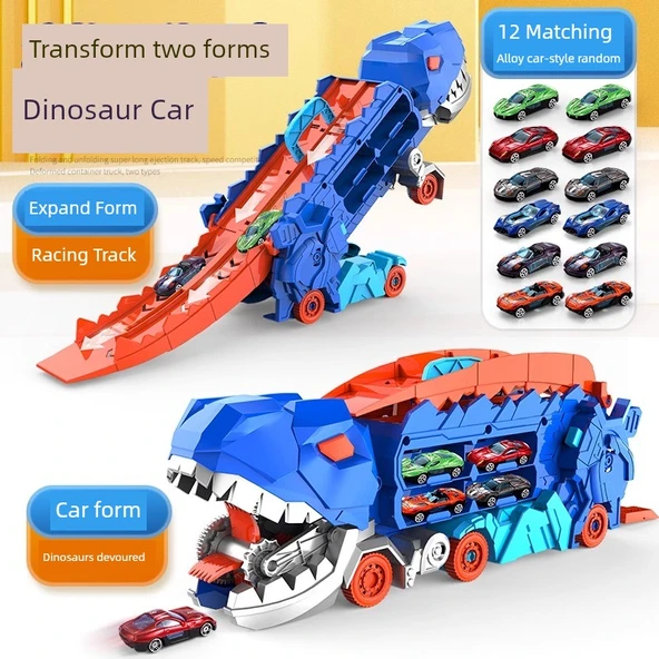 Dönüşen Dinozor Oyuncak Araba Seti - 12 Alaşım Araba
