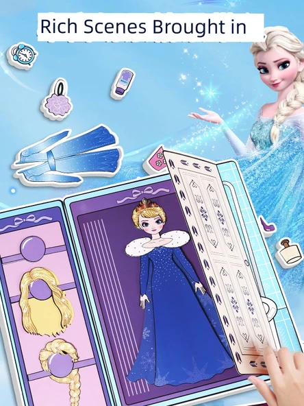 Elsa Temalı Manyetik Giydirme Kitabı - Büyük Boy Deniz Kızı - 4