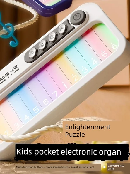 Çocuk Dokunmatik Ekran Mini Elektronik Org - Lysa Kırmızı - Pilli - 2