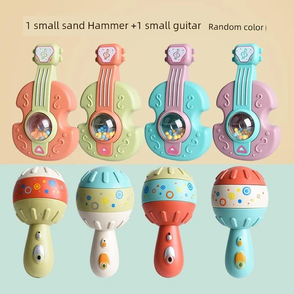 Bebek Çıngırak Oyuncak - Küçük Kum Çekiç + Küçük Gitar (Renk Rastgele)