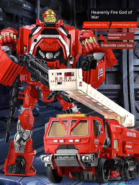 Sesli ve Işıklı Dönüşen İtfaiye Aracı - Fire Engine Ares + Silah