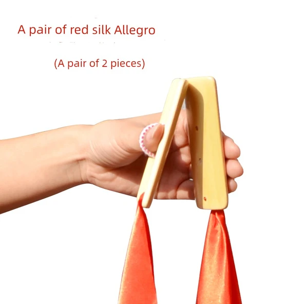 Çocuklar için Bambu Allegro Perküsyon - Kırmızı İpek Allegro (Çift)