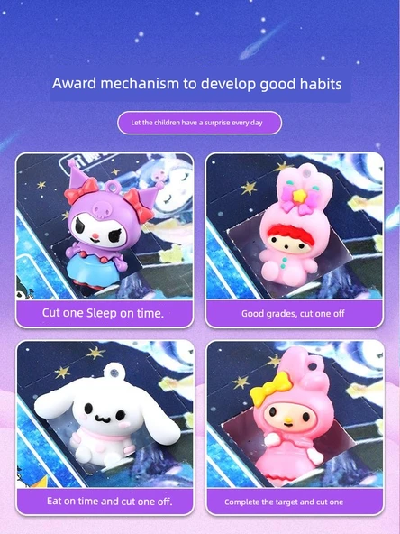 Müzikli Delikli Kutu Oyuncak - 120 Delik [Star Sanrio] + 5 Bebek + 5 Nadir Kart - 4