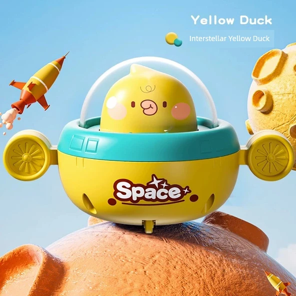 Bebek Eğitici Basmalı UFO Oyuncak - Yıldız Sarı Ördek