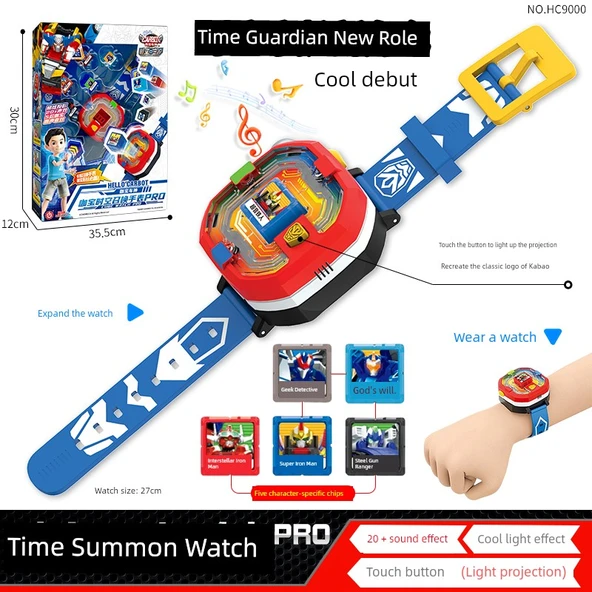 Dönüşen Araba Robot Saat Oyuncak - Saat + Fire King Riders - Resim 11