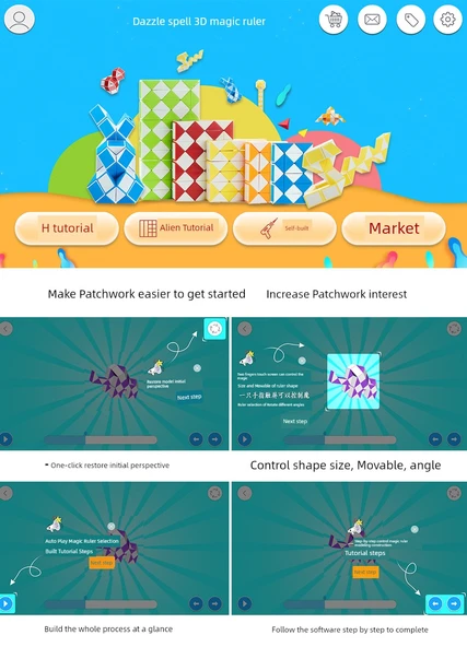 Magic Ruler Rubik Küp Makaron Renkli 72 Parça - Resim 11