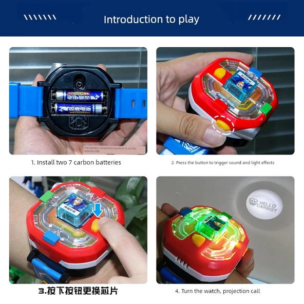 Dönüşen Araba Robot Saat Oyuncak - Saat + Fire King Riders - Resim 5