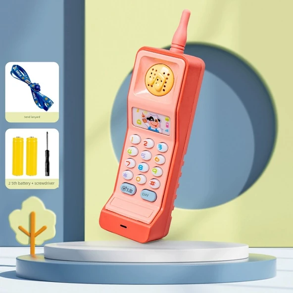 Bebek Müzikli Telefon Oyuncak - Pilli - Begonya Pembesi