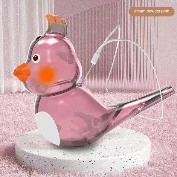 Çizgi Film Su Kuşu Düdüğü - Pembe Kuş (Boyun Askılıklı)