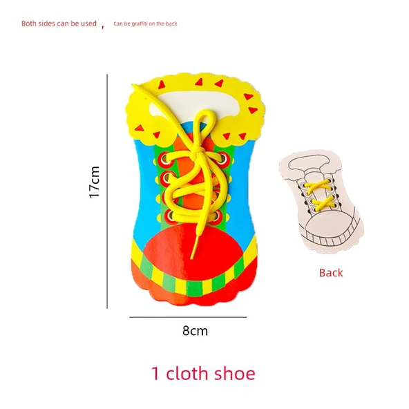 DIY Ayakkabı Bağlama Öğretici Seti - 1 Adet Sarı Ayakkabı Bağı