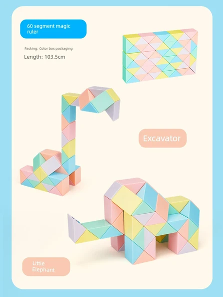 Magic Ruler Rubik Küp Makaron Renkli 72 Parça - Resim 9