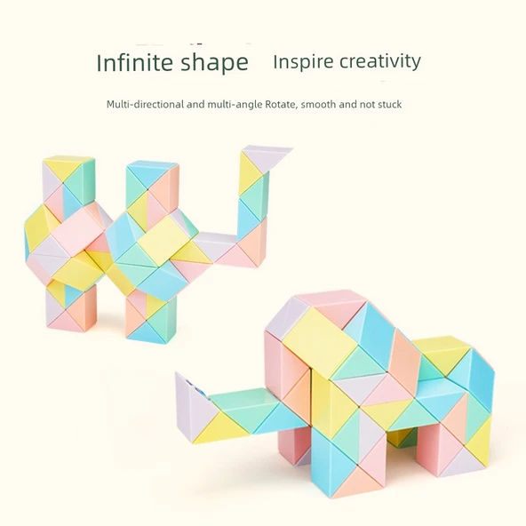 Magic Ruler Rubik Küp Makaron Renkli 72 Parça - Resim 5