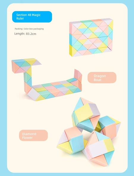 Magic Ruler Rubik Küp Makaron Renkli 72 Parça - Resim 8