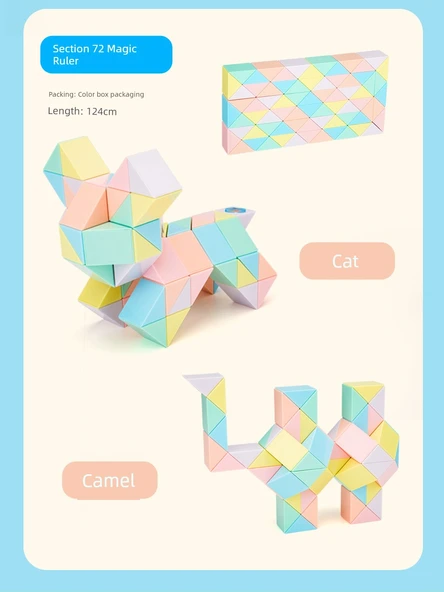 Magic Ruler Rubik Küp Makaron Renkli 72 Parça - Resim 10