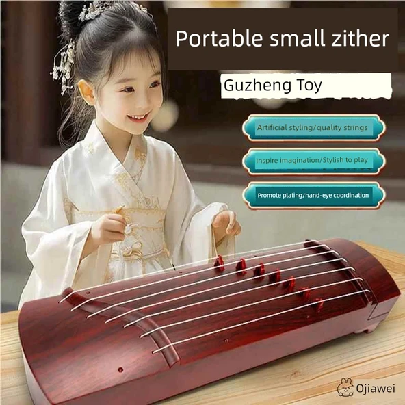 Çocuklar için Guzheng Başlangıç Seti - Küçük Boy - Kızıl Kahverengi - 2
