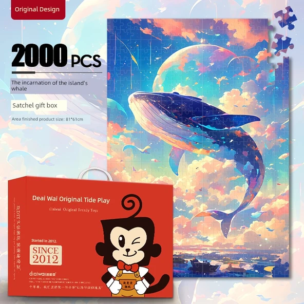 2000 Parça Yetişkin Puzzle - Yüksek Zorlukta Manzara - [Şık Hediye Kutusu] Yalnız Balinayı Canlandır