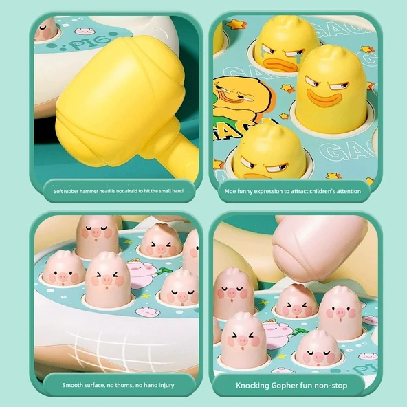 Çocuk Vurma Oyunu - Şirin Domuz Hamster Vurma [2 Çekiç Hediyeli] Eşleştirme Oyunu - 3