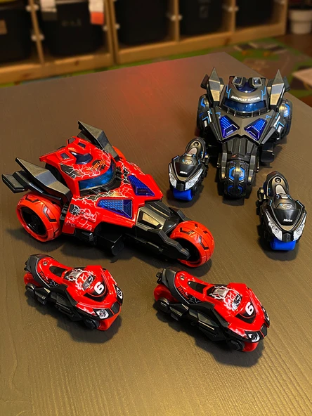 Çocuk Eğitim Seti Oyuncak - Bilim ve Teknoloji Kırmızısı Alaşım Fırlatma Araba - Resim 3