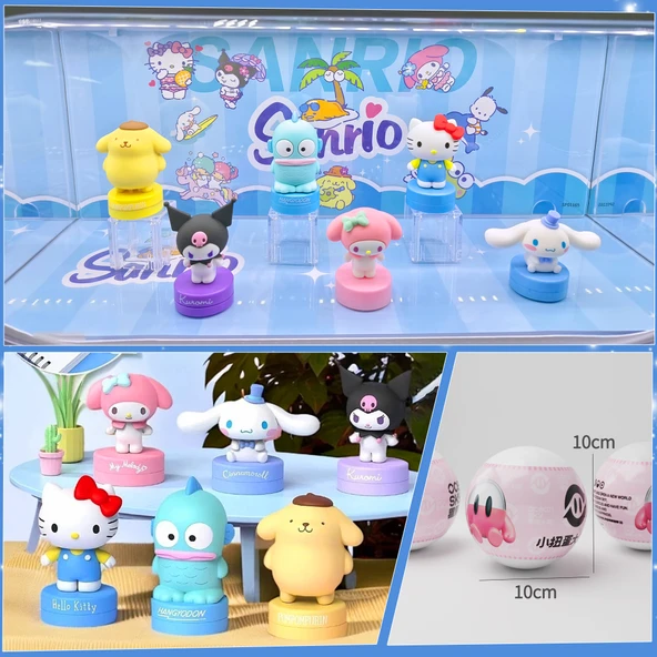 Sanrio Aile Mühür Serisi Sürpriz Kutu - 6'lı Set 10cm Yumurta