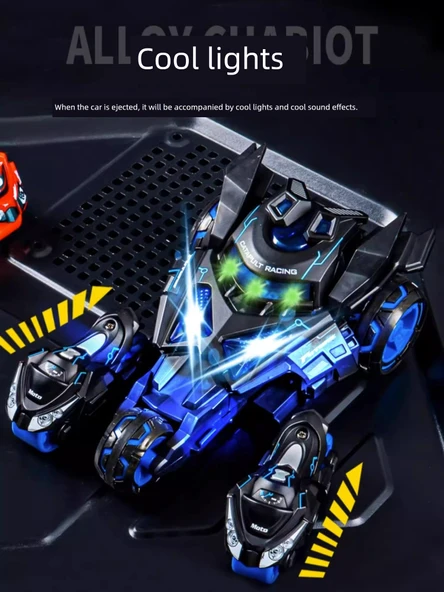 Çocuk Eğitim Seti Oyuncak - Bilim ve Teknoloji Kırmızısı Alaşım Fırlatma Araba - Resim 4