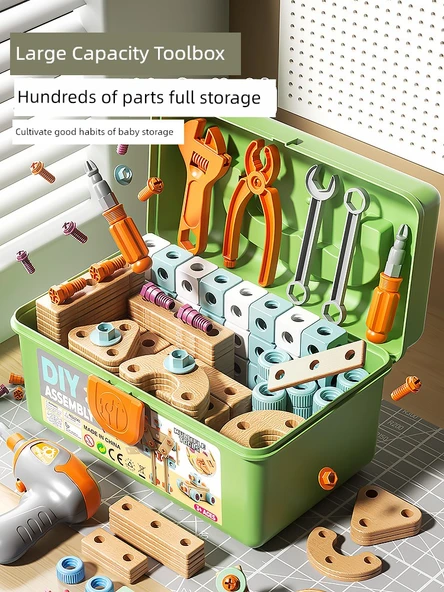 Çocuklar için Eğitici Vidalı Oyuncak Seti - 120 Parça - Vidalı Alet Kutusu - Resim 6