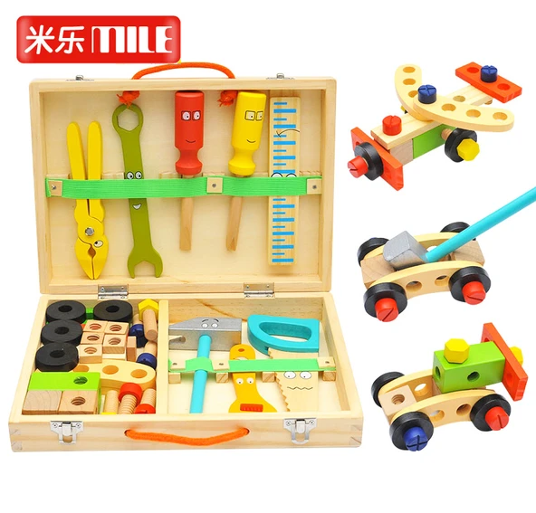 Çocuk Alet Seti - 34 Parça Karikatür Alet Kutusu Somun Kombinasyonu - Resim 2