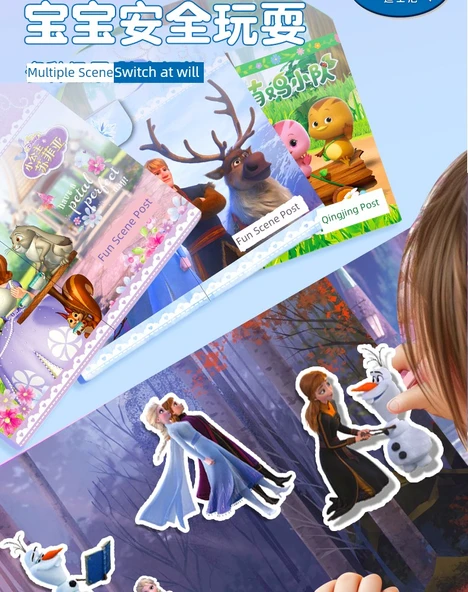 DIY Karikatür Sticker Kitabı - [Büyük/Baba Küçük Sihirli Peri] 6 Sahne + 4 Sticker Seti - 10