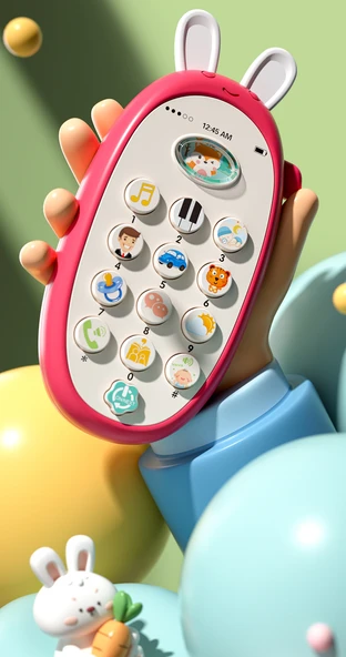 Safir Mavi Müzikli Telefon Oyuncak - Dinozorlu Bardak - 9