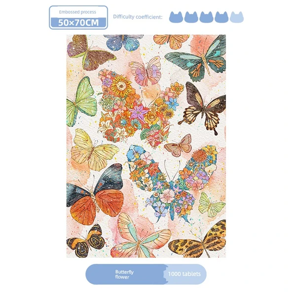 1000 Parça Kelebek Çiçek Puzzle