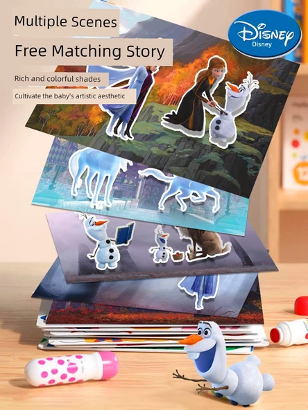 DIY Karikatür Sticker Kitabı - [Büyük/Baba Küçük Sihirli Peri] 6 Sahne + 4 Sticker Seti - 4
