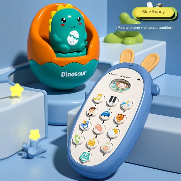 Safir Mavi Müzikli Telefon Oyuncak - Dinozorlu Bardak