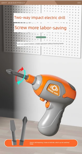 Çocuklar için Eğitici Vidalı Oyuncak Seti - 120 Parça - Vidalı Alet Kutusu - Resim 11