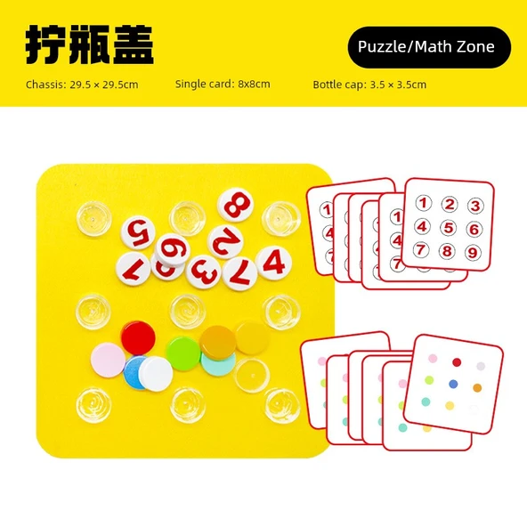 Çocuklar İçin Eğitici Kapaklı Puzzle Oyuncak - Sayıları Öğrenme