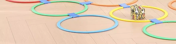 Çocuklar için Denge Koordinasyon Atlama Halkası Oyunu - Orta Boy 10 Halka + 10 Toka (3 Yaş Altı) Kum Torbası ve Saklama Çantalı - 9