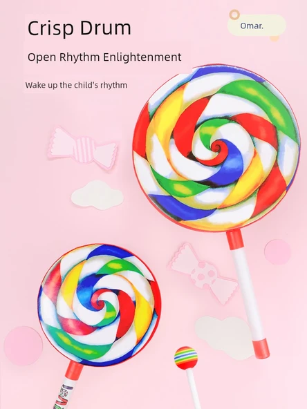 Lolipop El Davulu - Plastik Saplı - 20 cm - 4