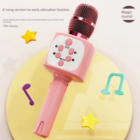 Çocuk Karaoke Mikrofonu - Pembe Karaoke Versiyonu