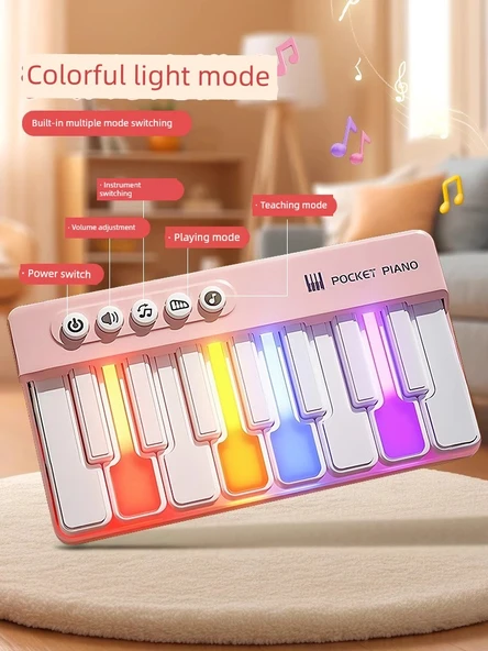 Mini Elektronik Org Oyuncak - Mavi - Pilli - Resim 9