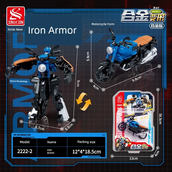 Dönüşen Motosiklet Robot Oyuncak - Demir Zırh 2222-2