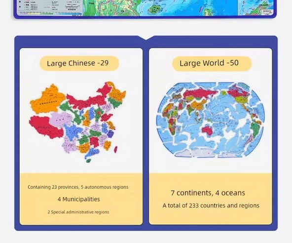Manyetik Dünya Haritası Puzzle - Coğrafya Öğretmeni Tavsiyesi Büyük Çin Haritası - 10