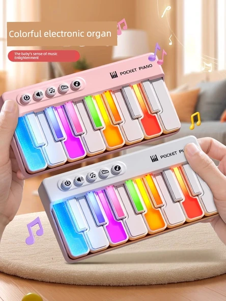 Mini Elektronik Org Oyuncak - Mavi - Pilli - Resim 8