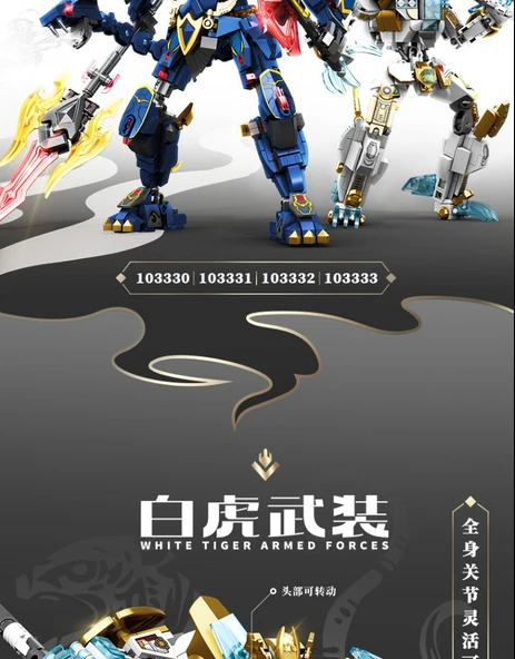 Dönüştürülebilir Mecha Yapı Taşları - Qinglong Mecha Savaş Tanrısı Zarif Büyük Renkli Kutulu - Resim 8