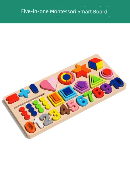 Montessori Erken Eğitim Puzzle - Beş-in-Bir Arada Montessori Akıllı Tahta